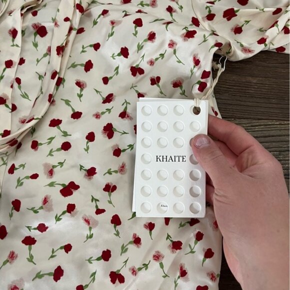 KHAITE Women's Floral Print Attached Scarf Blouse Size 2 - Picture 7 of 12